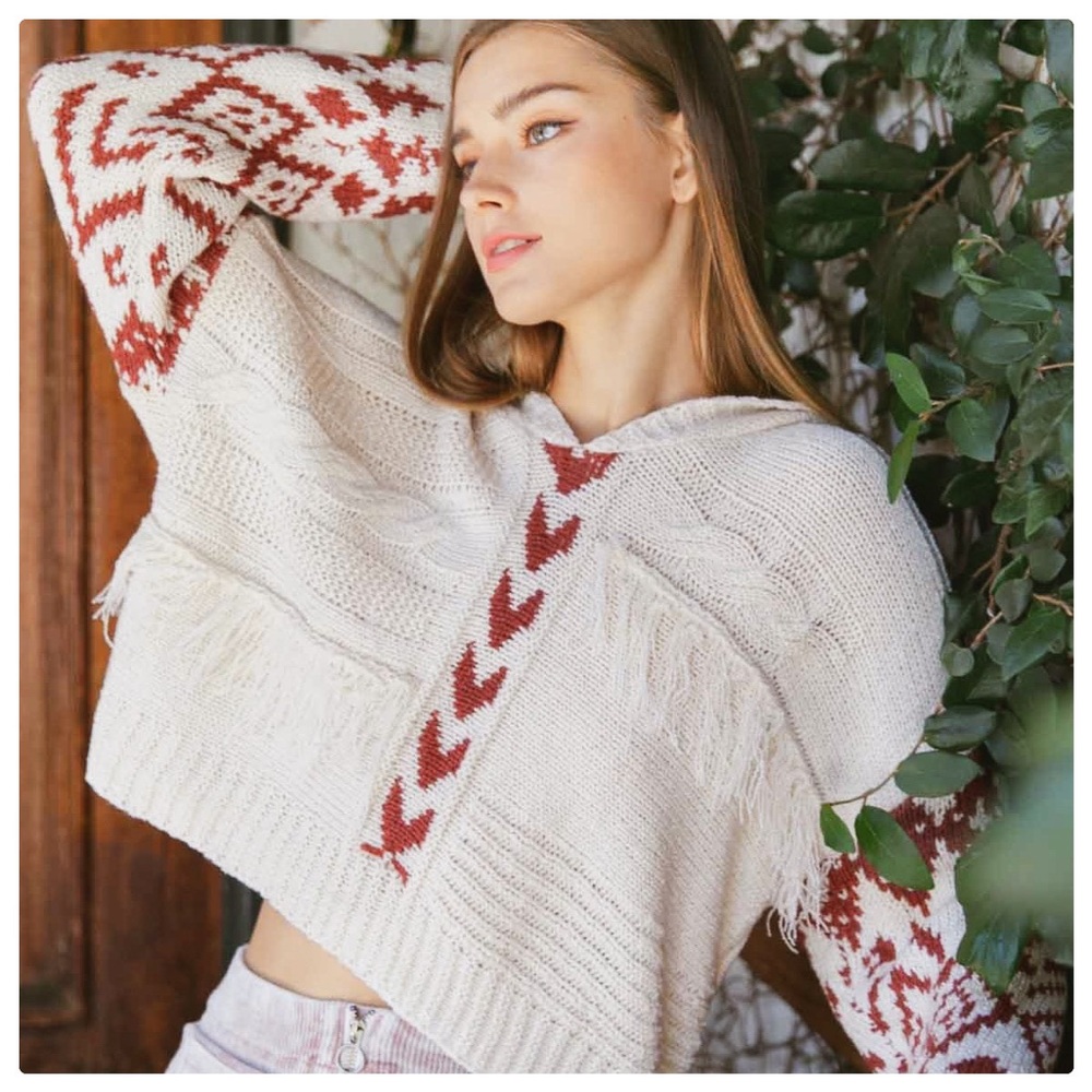 POL Urban Bohemi Weave & Fringe Hoodie - Picture 5 of 11
